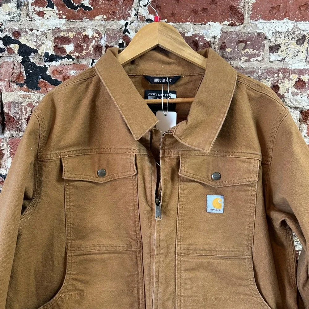 Carhartt OJ5748-M Berwick Brown Jean Relaxed Fit Jacket Men's Large - Picture 2 of 14